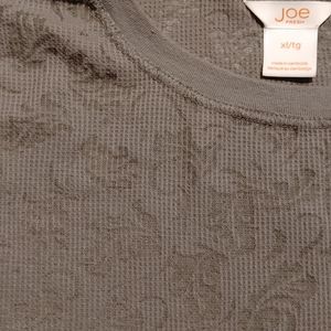 Unisex Used Joe Fresh Sz XL Grey Floral See-through Embellished Long Sleeve Tee